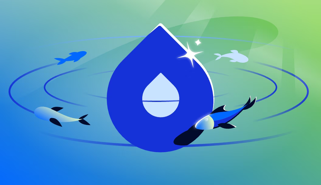 DigitalOcean image showing a droplet and symbolising scalability.
