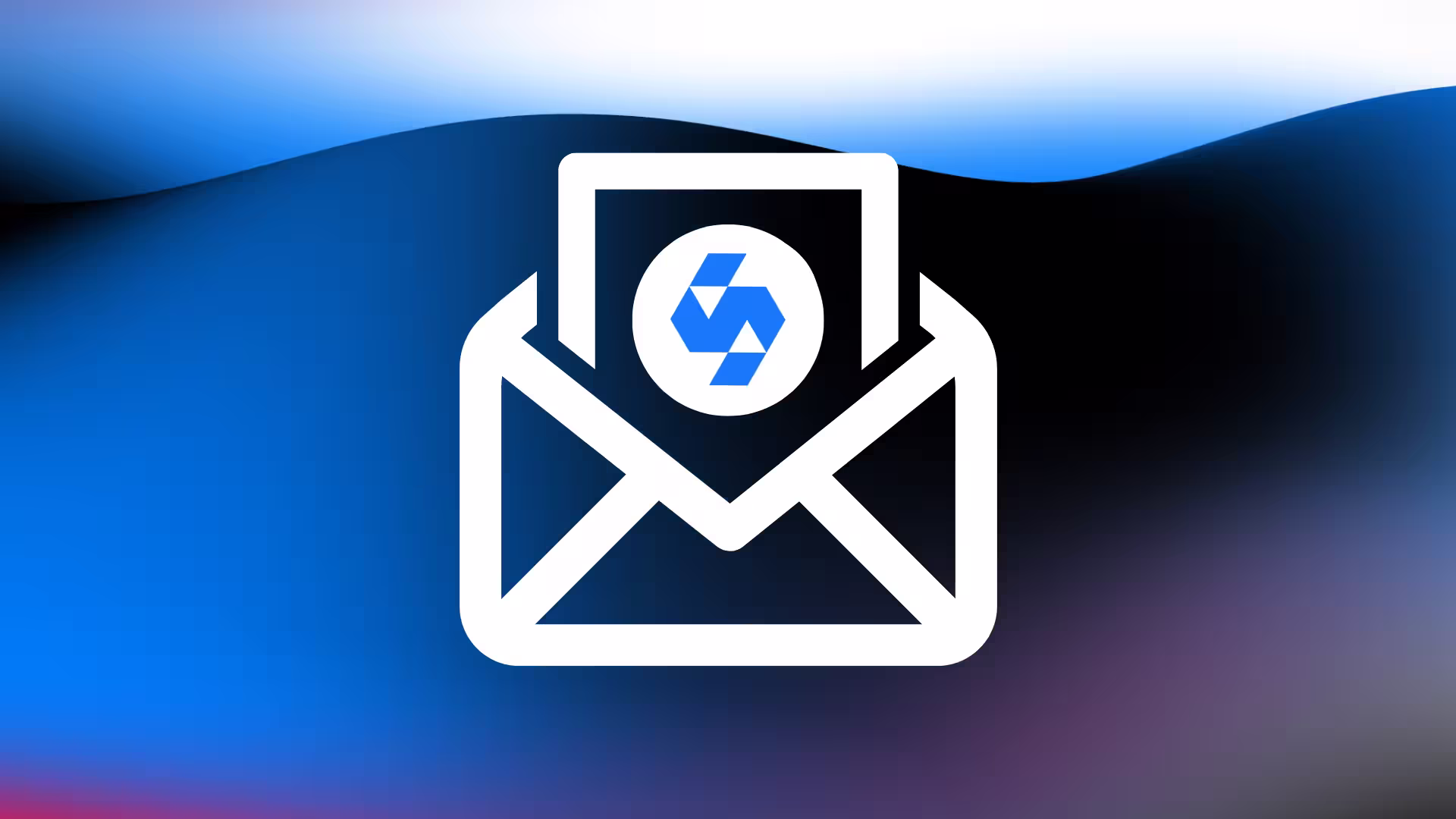 Email icon with the SaneChoice logo on a gradient blue background.