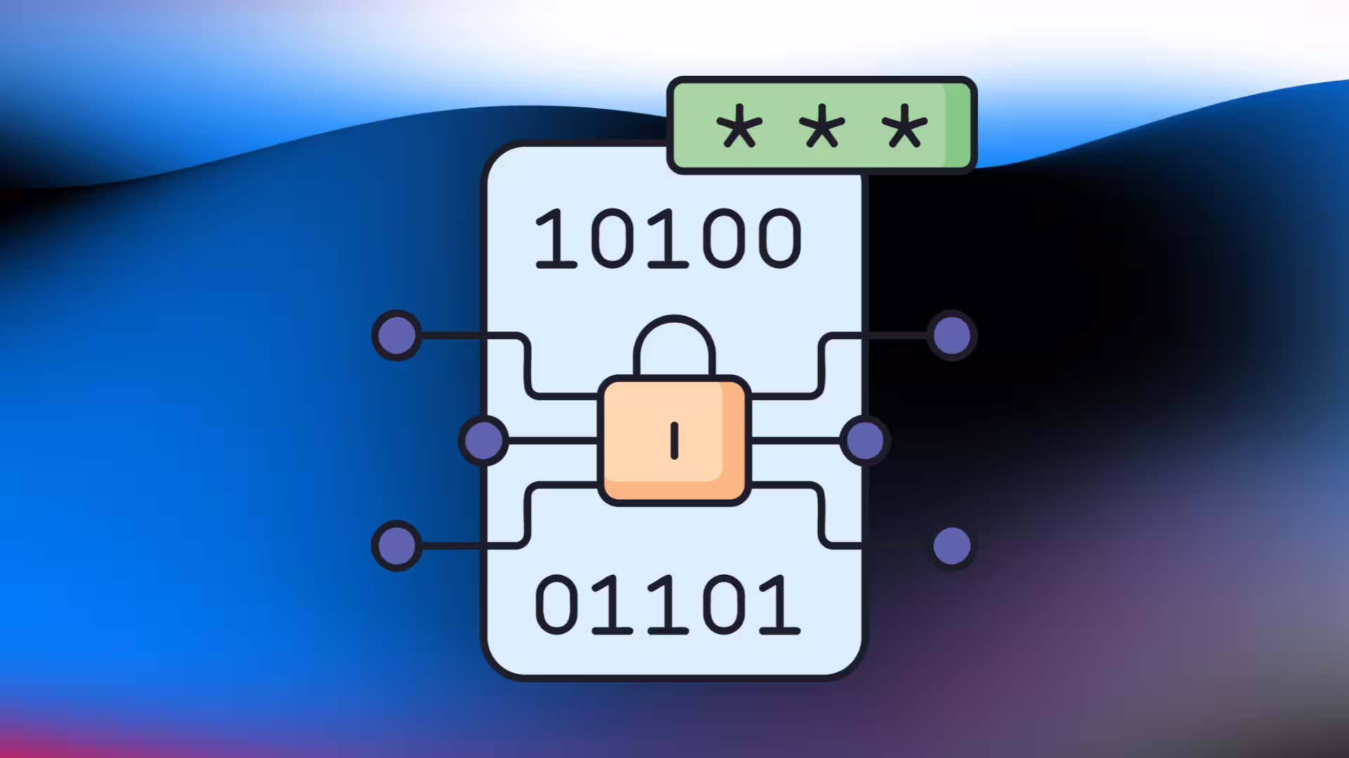 Bytes in a box on a gradient background.