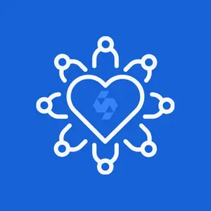 People forming heart symbol of unity and care